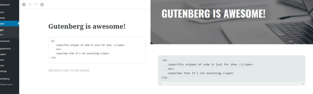 How to display code snippets in WordPress using the Gutenberg Code Block.